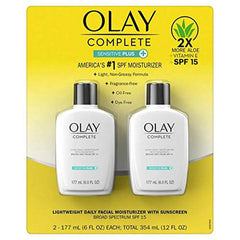Olay Complete UV Plus Moisturizer SPF 15 bottle front; oil-free hydration