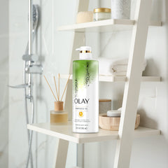 Olay Hydrating Body Wash features apple cider vinegar scent for a fruity aroma.