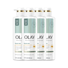 Olay Skin Solutions body wash bottle with salicylic acid for smoother skin.