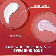 Olay Tone Correcting cream application demonstrates quick absorbing hydration