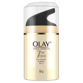 Olay Total Effects 7-in-1 Day Cream jar front with SPF 15 for daily hydration.