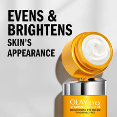 Olay Vitamin C + Peptide 24 Eye Cream application under the eyes in morning routine