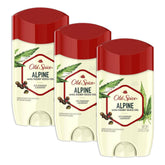 Old Spice Alpine antiperspirant packaging front, daily protection and floral scent.