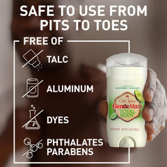 Old Spice aluminum-free formula banner, reassuring a gentle feel on skin.