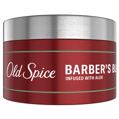 Applying Old Spice Barber's Blend to hair for natural hold