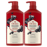 Old Spice Charcoal Shampoo bottle with volcano branding for deep cleansing.