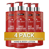Old Spice Daily Hydration Hand and Body Lotion pump bottle for easy application and all-day moisture