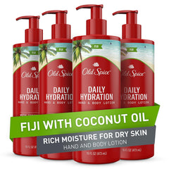 Old Spice Daily Hydration Lotion pump—easy, mess-free application for all-day moisture.