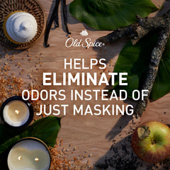 Old Spice dry spray with skin conditioners for a gentle feel on skin.