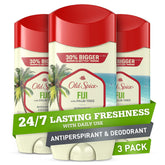 Old Spice Fiji Invisible Solid bottle on bathroom counter for daily freshness.