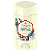Old Spice Fresher Deep Sea invisible solid deodorant front view with ocean vibe and 24 hour protection