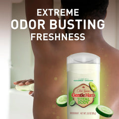 Old Spice Gentlemans Total Body Deodorant Stick aluminum-free info chart highlights skin-friendly formula.