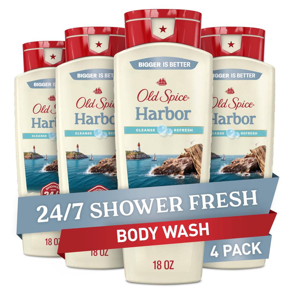 Old Spice Harbor Breeze bottle-front showing the long-lasting scent.