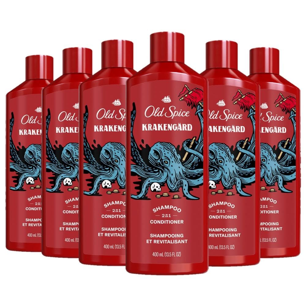 Old Spice Krakengard bottle front with bold label for daily grooming.