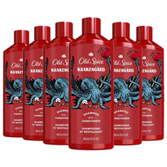 Old Spice Krakengard bottle front with bold label for daily grooming.