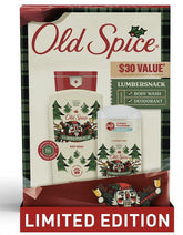 Old Spice LumberSnack deodorant bottle with rugged pine scent for long-lasting freshness.