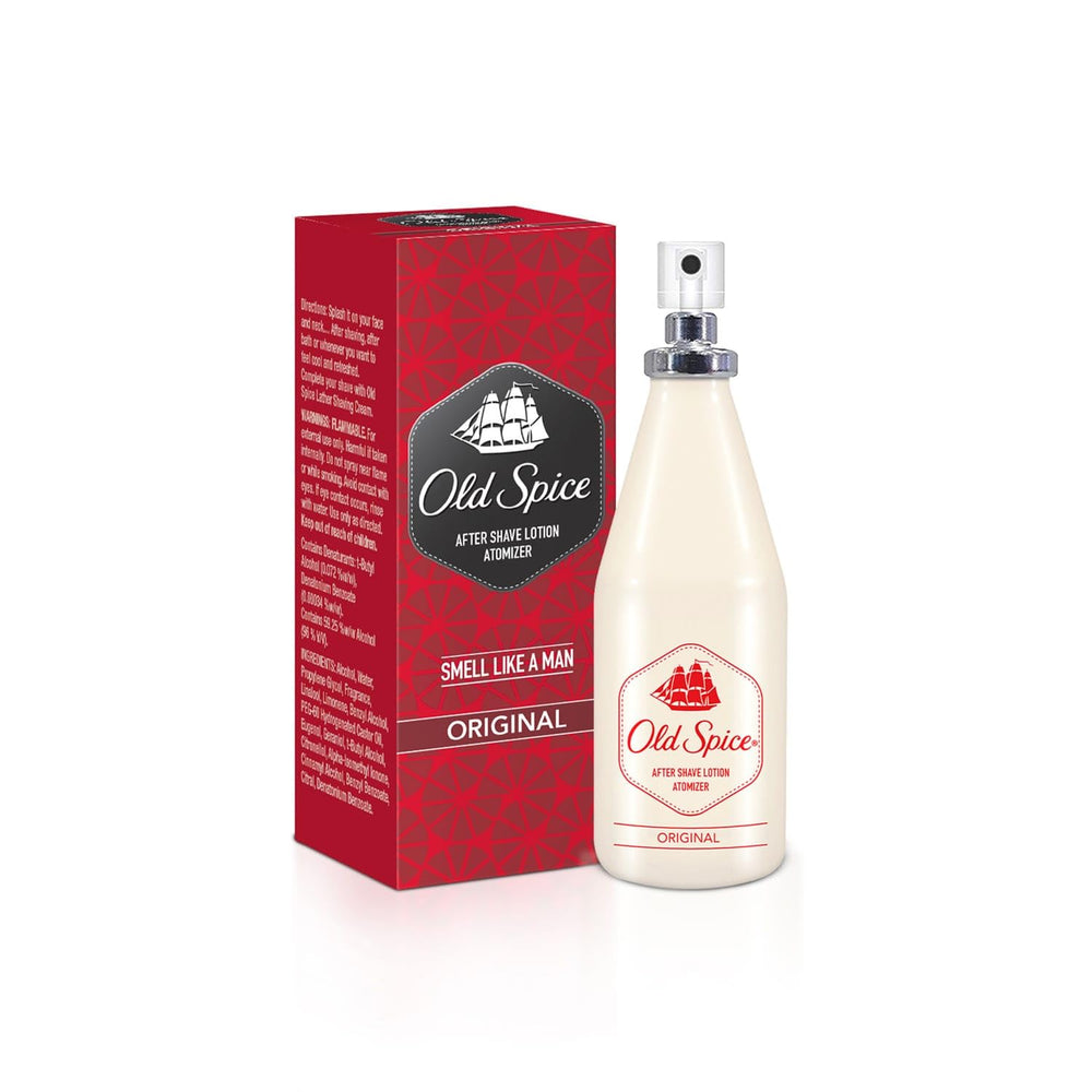 Old Spice Original atomizer releases a refreshing after-shave mist.