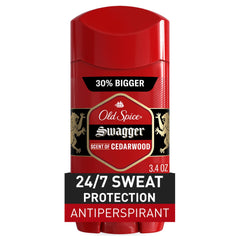 Old Spice Swagger solid bottle front view showing 24-hour odor protection.