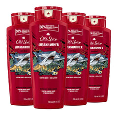 Old Spice Sharkhammer bottle pour for long-lasting freshness.