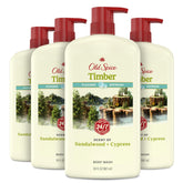 Old Spice Timber with Sandalwood bottle for daily freshness.