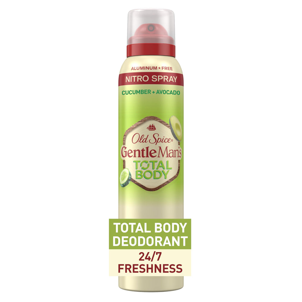 Old Spice Whole Body Deodorant Spray bottle for all-over freshness.