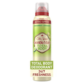 Old Spice Whole Body Deodorant Spray bottle for all-over freshness.