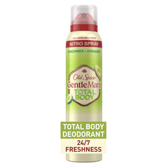 Old Spice Whole Body Deodorant Spray bottle for all-over freshness.