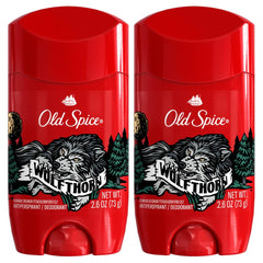 Old Spice Wolfthorn packaging with two-pack convenient for daily use.