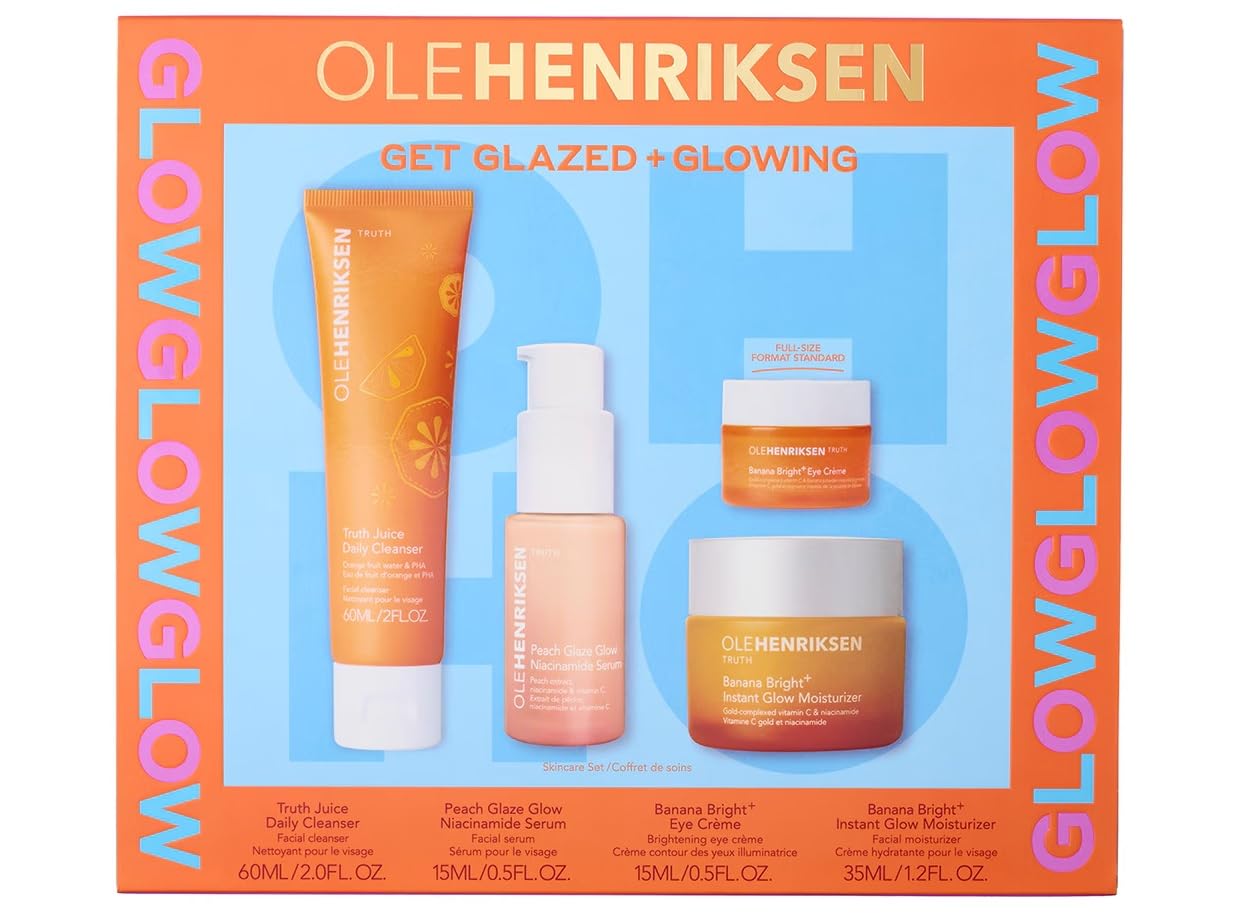 Ole Henriksen Pre-Party Glow Trio packaging shown for a luminous, makeup-ready complexion