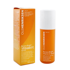 Ole Henriksen Banana Bright serum texture closeup highlights smooth, plump skin with vitamin C and hyaluronic acid.