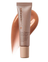 Ole Henriksen Pout Preserve lip treatment Creme Brulee Glimmer bottle close-up showing hydrating shimmer for daily lip care