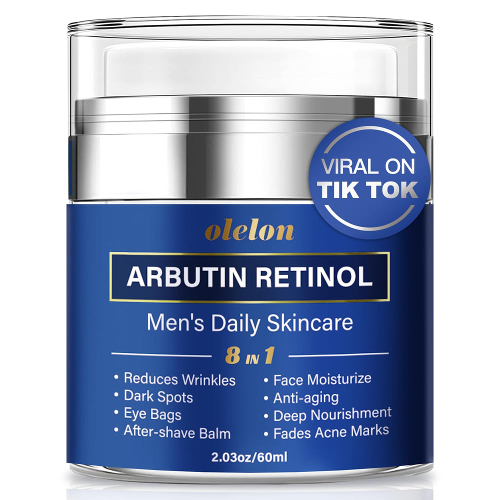 OLELON 8-in-1 face cream bottle front shows multi-action hydration for daily use