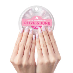 Olive & June Instant Mani Groovy Swirl closeup showing a realistic salon-like nail finish
