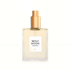 Olivine Atelier Wolf Moon bottle showing amber-vanilla aroma for daily wear.