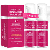 OLIVITA 5% Minoxidil Foam – women application scene showing precision dosing for follicle support