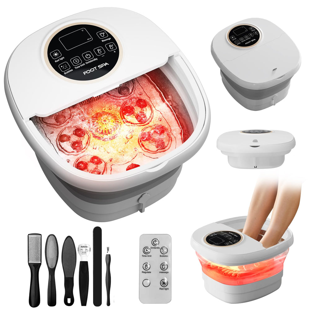 Olixie electric pedicure foot spa with remote for easy at-home relaxation.