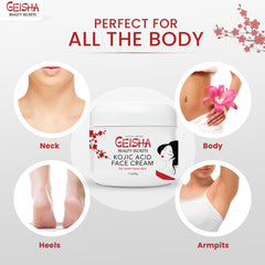 OMIC Geisha Kojic Cream texture swatch on skin