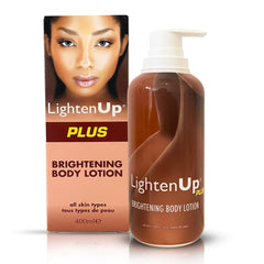 OMIC Lighten-Up bottle front showing premium moisturizing lotion for daily use and even tone