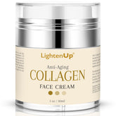 OMIC Lighten-Up cream jar closeup showing rich texture for overnight hydration.