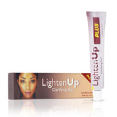 OMIC Lighten-Up Plus bottle shows brightening gel for even skin tone