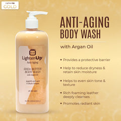 OMIC LightenUp argan oil droplet close-up suggesting deep hydration.