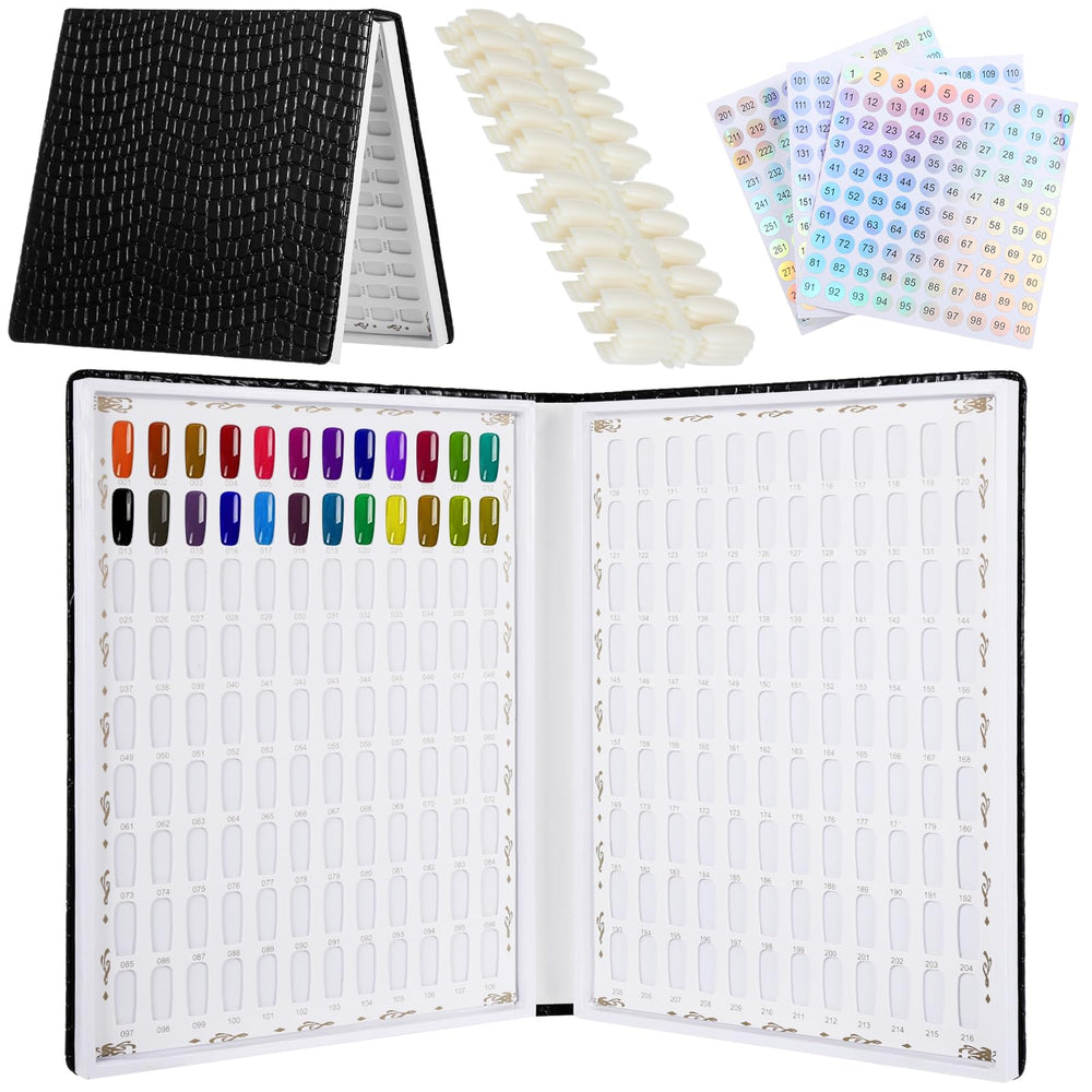 OMISTAR 216 nail color display book cover showing shades for client selection.