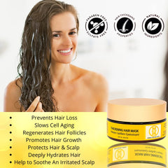 OMM Collection mask ingredients: green apple stem cell and marula oil nourish strands.