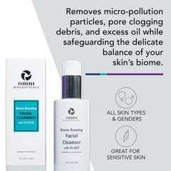 Omni Bioceuticals Cleanser pump dispense highlighting smooth application and daily cleansing.