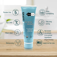 OmniShaver Shave Butter being applied to skin for easy use