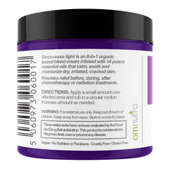 OmNutra OncoEase cream applied by hand to moisturize dry skin