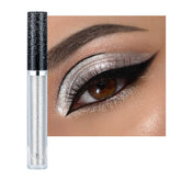 ONarisae glitter eyeshadow liquid pigment in silver for sparkling lids.