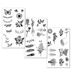 One Grace flower tattoo with fine line detail for wrists, collarbones, or ankles.
