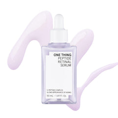 ONE THING Peptide Retinal Serum bottle ready for a quick tightening ritual