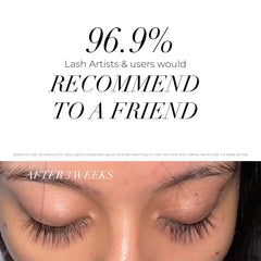 One V Salon serum brush applying formula to lashes for gradual growth
